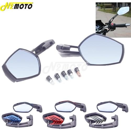 1 Pair 8mm/10mm Motorcycle Rearview Mirrors Left&Right Side Mirrors for Yamaha Cruiser Chopper Cafe Racer Scooter Street Bike