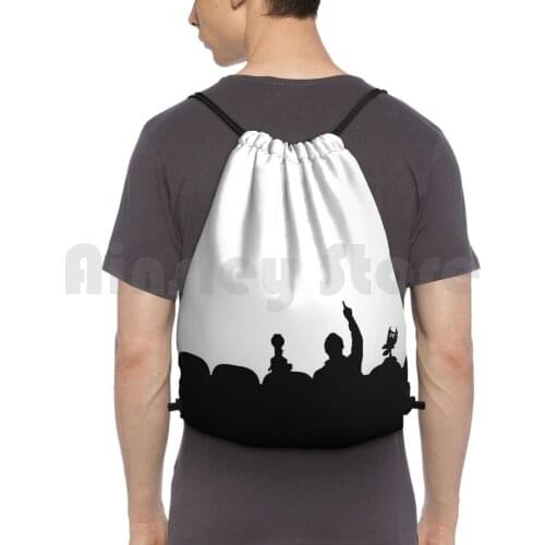 Mst3K Silhouette Backpack Drawstring Bag Riding Climbing Gym Bag Mystery Science Theatre 3000 Theater Mst3K Mike Joel Crow