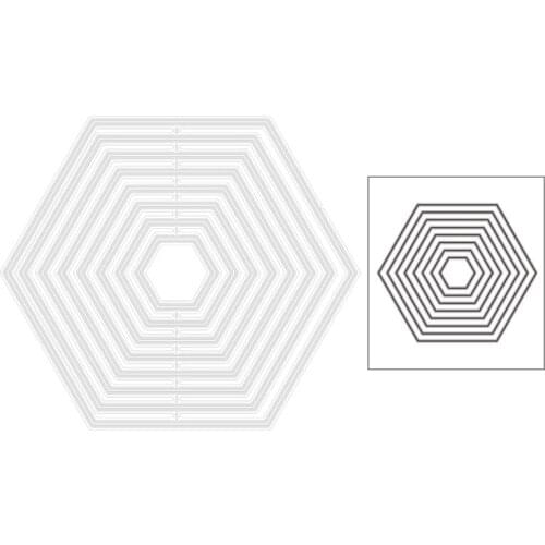 2020 New Hot Hexagon Spiral Nesting Layered Mould Background Metal Cutting Dies and For Scrapbooking Foil Cut Crafts No Stamps