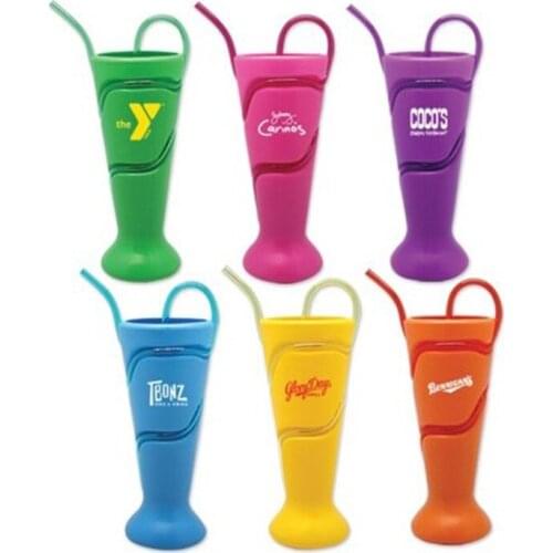 PP plastic pearl milk tea burst milk cola beverage space singular 500ml wedding festival childrens/adult Straw water bottle