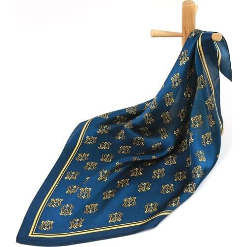 High Quality Pure Silk Handkerchief Silk Scarf Women Bandana Female Hair Scarf Letter Print Womens Natural Silk Square Headband