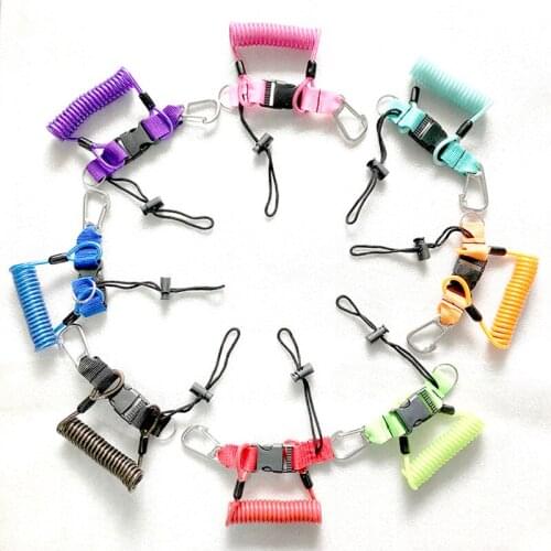 Scuba Diving Snappy Coil Springs Camera Lanyard Spiral With Ring Dive For Underwater Housing Flashlight Torch Stainless Steel316