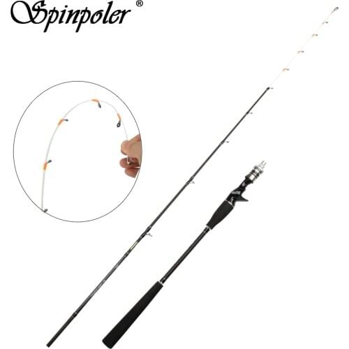 Spinpoler 1.6m Saltwater Raft Fishing Rod Line Weight 10-100LB Lure Weight 5-15g Ultralight Soft Tail Sensitive Rock Lure Rod