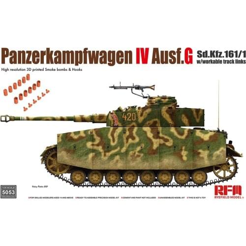 RYEFIELD MODEL RFM RM-5053 Pz.Kpfw.IV Ausf.G w/Workable track links - Scale Model Kit