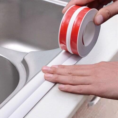 3.2mx38mm Self Adhesive Sealing Strip Tape Shower Sink Bath Seam Caulk Strip Waterproof Wall Sticker For Bathroom Kitchen Stove