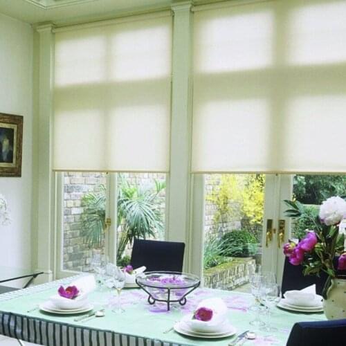 Nice color pull cord roller blinds full shade valance system thick fabric window shades for balcony office kitchen