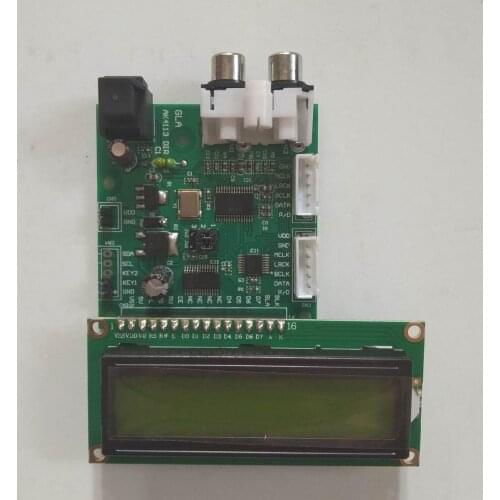 SPDIF / Fiber / Coaxial / I2S Input / I2S Output Digital Receiving Board, Soft Control / Sampling Rate Display