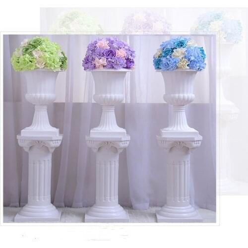 Wedding Roman Column Flower Pot Road Lead European Style Plastic Frame Photography Props Flower Box Roman column Can Be S