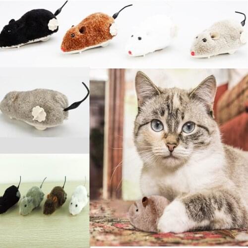 Creative Funny Clockwork Spring Power Plush Mouse Toy Cat Dog Playing Toy Mechanical Motion Rat Pet Interactive Toy Dropshipping