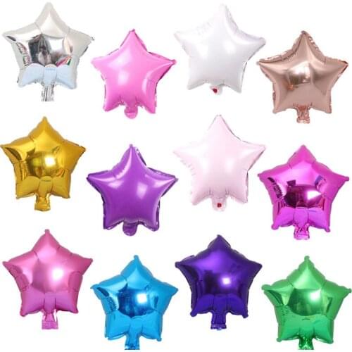 10pcs 10 Inch Star Foil Balloon for Baby Shower Childrens Birthday Party Wedding Decor Supplies Kids Balloons Star Air Globos