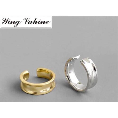 Ying Vahine New Arrivals 1PCS 100% 925 Sterling Silver Geometric Ear Cuff Clip Earrings for Women