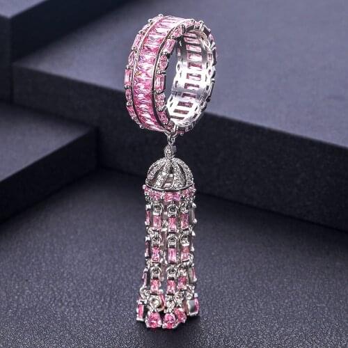 Jankelly New Hot Indian African Dubai Wide Full Prong CZ Rings For Women Superstar Party Show Jewelry Individuality Attrective