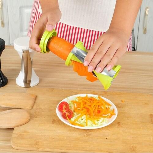 Cooking Tools Fruit Cutter 1PC Funnel Kitchen Gadgets Vegetable spiralizer Vegetable Spiral Slicer Portable ABS+Stainless Steel