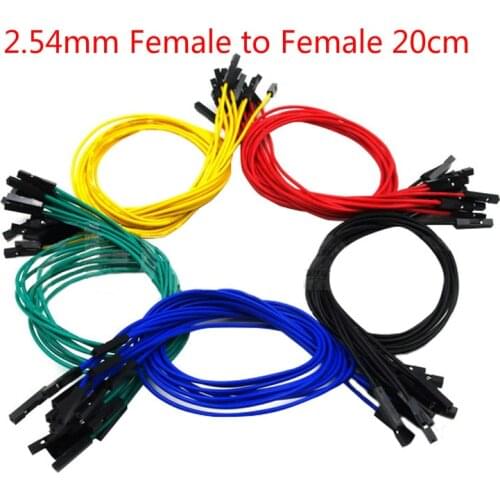 100pcs 1p female to female jumper wire dupont cable wire line 20cm 2.54MM Pitch Red/Black/White/Green/Blue/ Connector Breadboard