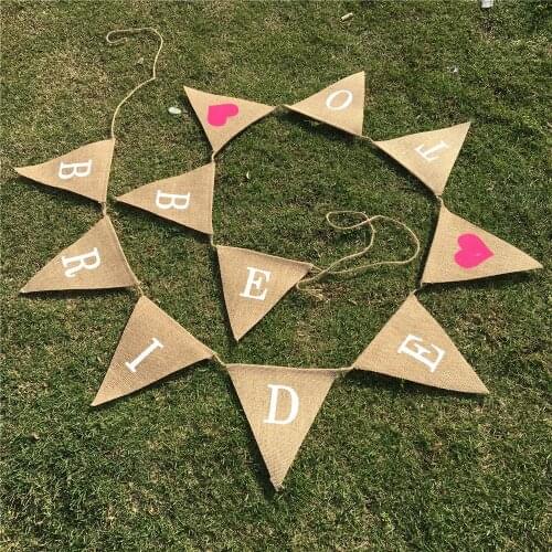 11 Flags Sign Bride To Be Garland Wedding Banner Bridal Shower Photo Props Hen Party Bunting Rustic wedding banner Decoration