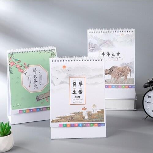 2021 Wooden Creatives Calendar Exquisite Desktop Desk Calendar DU55