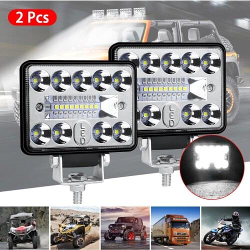 2X 57W 12V 19LED Work Light Bar Car SUV Off Road Driving Fog Lamp Bulb 2800LM