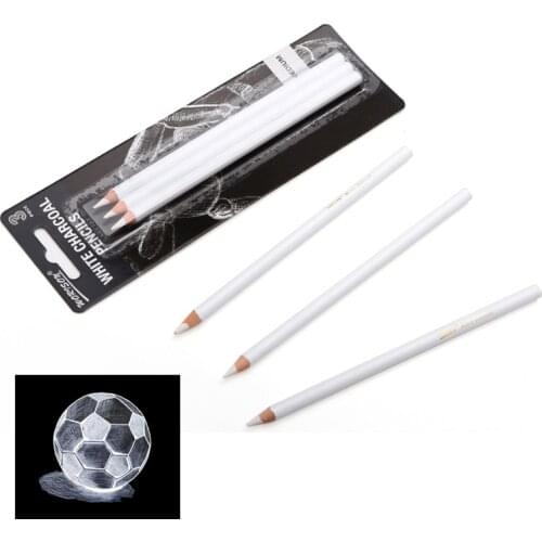 3Pcs White highlight brush Sketch Charcoal Pencils Standard Pencil Drawing Pencils Set For School Tool Painting Art Supplies