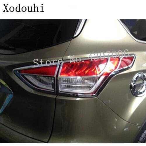 For Ford Kuga Escape 2017 2018 2019 2020 Car Styling Body ABS Chrome Trim Tail Light Rear Back Frame Lamp Cover 4pcs