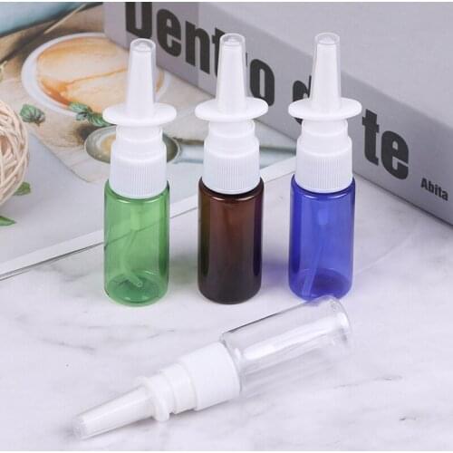 5pcs 15ML PET Empty Bottle Plastic Nasal Spray Bottles Pump Sprayer Mist Nose Spray Refillable Bottles