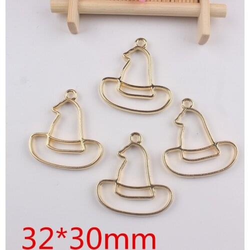 5pcs/lot Halloween hat shaped DIY metal frame hollow shape glue blank oil drip