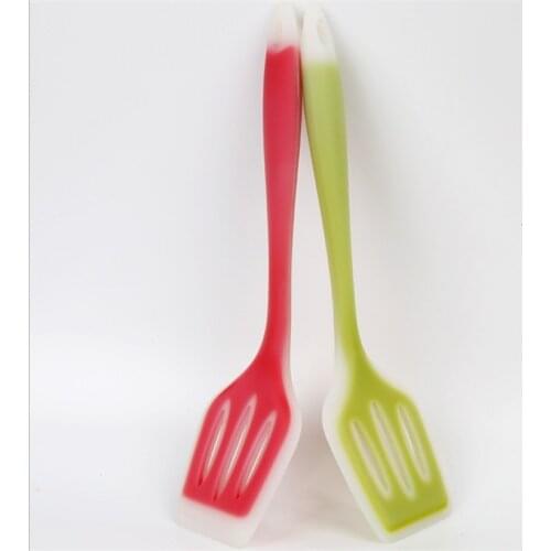 50 pcs Nonstick silicone slotted turners pot shovel cooking spatula Silicone fried shovel flexible silicone turner spatula