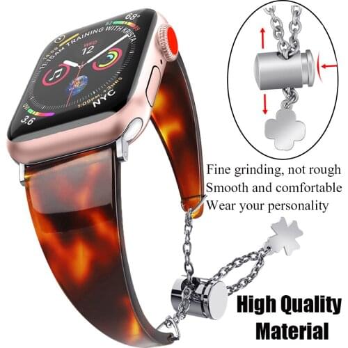 Lady Style Resin Bracelet For Apple Watchband Strap6 5 4 3 2 1 Accessories Replacement for iWatch Bands 44mm 40mm 42mm 38mm Loop