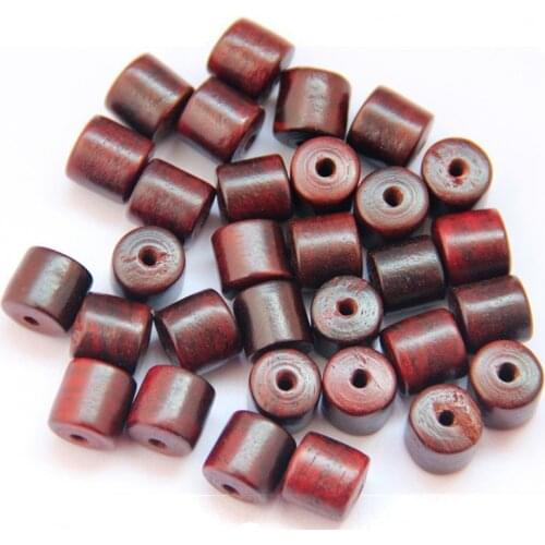 20pcs/lot Red Rosewood/Sandalwood Wood Spacer Beads 10x10mm Cylinder Craft Wooden Charm Beads DIY Jewelry Making Findings