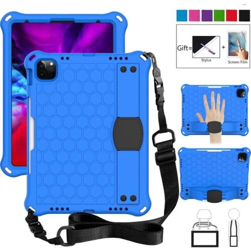 Case For Apple iPad Mini IPad Air 2 9.7 inch EVA Shockproof Case for iPad 10.2 Pro 11 Kids Handle Stand Protective Cover + Strap