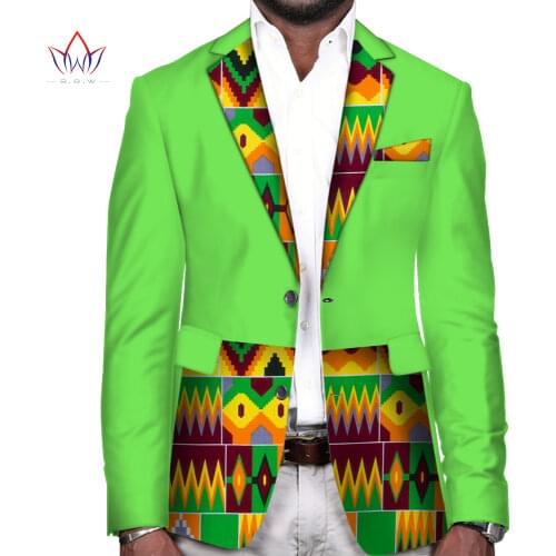 Dashiki Men Jacket Blazer Bazin Riche African Men Clothes African Print Patchwork Top Coat Traditional African Clothing WYN146