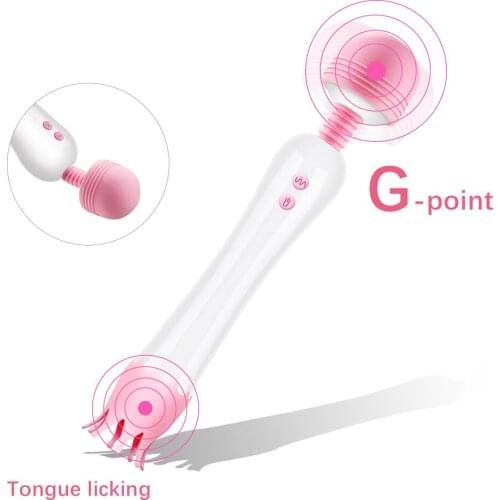 EXVOID Tongue Vibrator Oral Licking AV Stick Vibrator Vagina G-spot Massager Magic Wand 12 Speeds Sex Toys for Women
