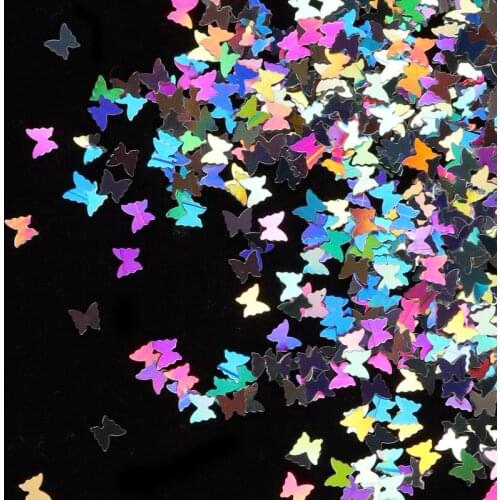 Ultra-thin Holographic Butterfly Shape Glitter Flakes Laser Star Nail Sequins For Manicure Design UV Polish Nail Art Decorations