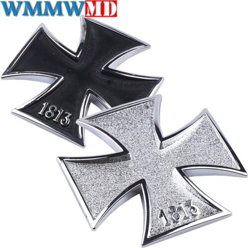 3D Chrome Metal Germany 1813 Malta Virtue Symbol Medal Cross Emblem Motorcycle Car Styling Badge Stickers Decal Auto Accessories