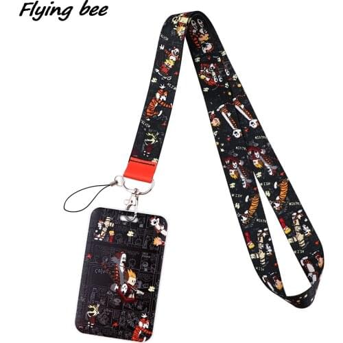 Flyingbee X1703 Tiger And Friend Creative Lanyard Card Holder Student Hanging Neck Phone Lanyard Badge Subway Access Card Holder