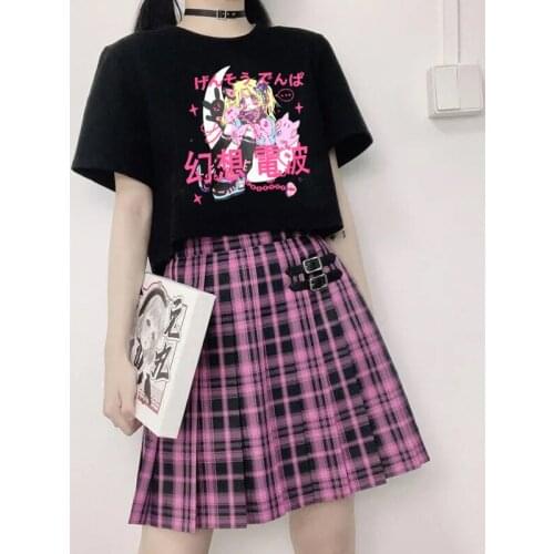 Harajuku Summer Goth Sexy Womens T-shirt Aesthetic Loose Womens T-shirt Punk Rock Streetwear Top-tee Gothic T-shirt Clothes