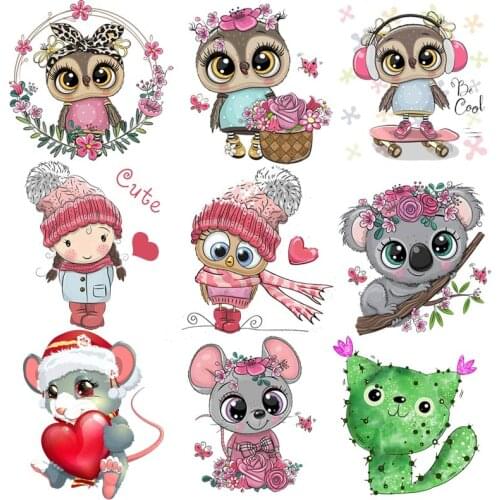 Lovely Koala Animal Iron On Transfers For Clothing Cartoon Animals Stickers Patches On Clothes Thermo Stickers For Baby Clothes