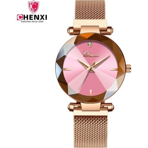 CHENXI Fashion Watch Magnetic Mesh Belt Ladies Quartz Watch Luxury Sweet Waterproof All-match Girl Watch WA172