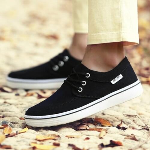 Men Flats Skateboarding shoes New Arrival Comfortable Lace Up Breathable Canvas Shoes for Men Casual Shoes