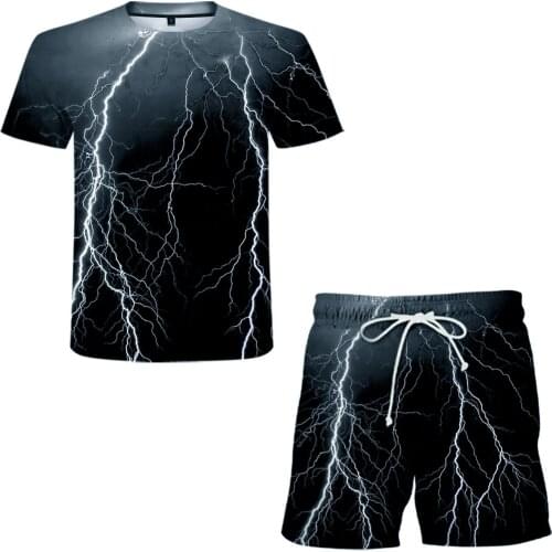 2021 Mens Summer Casual 3d 2-piece Suit Large Size Fitness Outdoor Running 2-piece Suit Fashion Daily High Quality 2-piece Suit