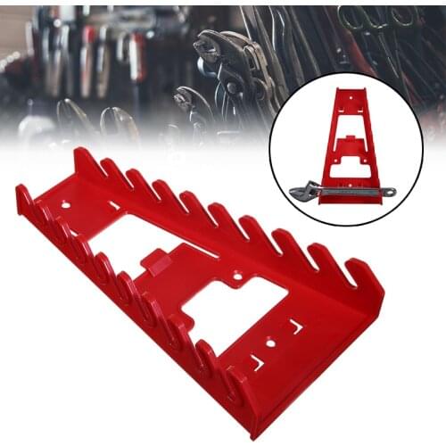 Wall Mounted Spanner Rack 9 Slots Plastic Wrenches Rack Hand Tools Holder Rack Rail Tray Organizer Tool