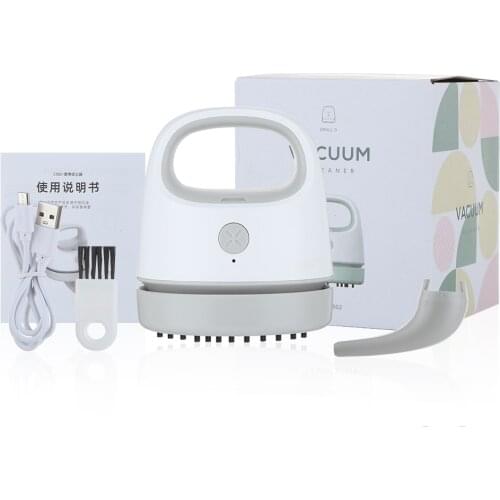 Desktop Vacuum Cleaner Table Cleaning Keyboard Rubber Scraps Snack Paper Crumbs Dust Pet Hair Vacuuming Brush Portable Mini For