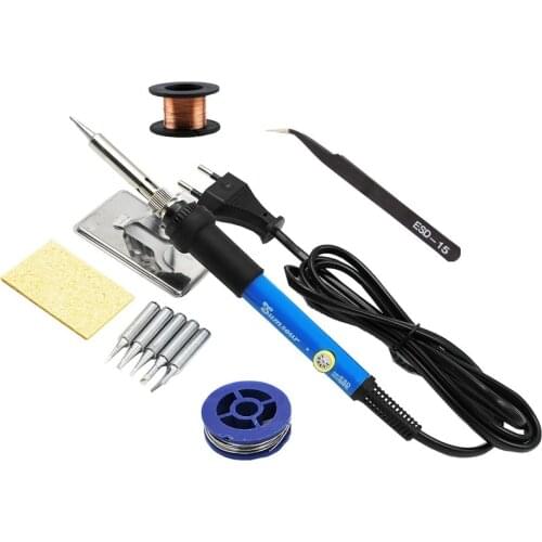 New Adjustable Temperature Electric Soldering Iron 220V 60W Welding Solder Rework Station Heat Pencil Tips Repair Tool