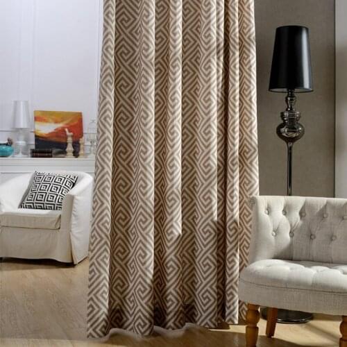 Modern Minimalist Gray Curtains for Bedroom Living Room Polyester Cotton Printing Blackout Curtains Fabric Kitchen Home Textile