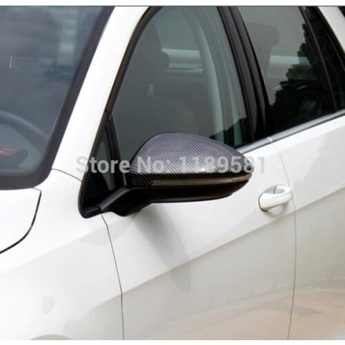 For VW Golf 7 MK7 2014 2015 2016 Carbon fiber Style Side Mirror Cover Trim