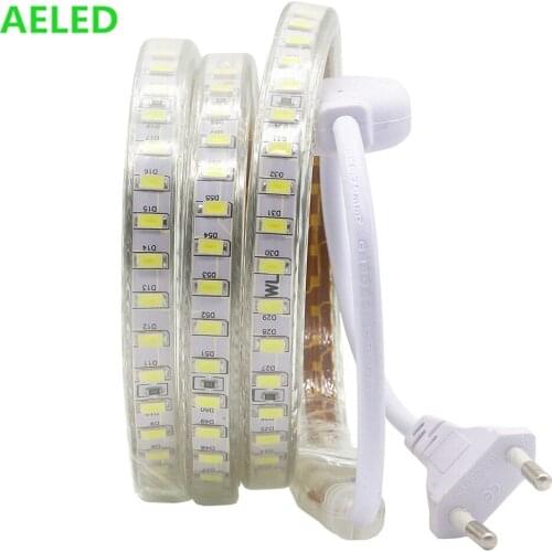 LED Strip Light AC 220V 5630 Waterproof led strip High Brightness 120LEDs/m 5630 220V Flexible Kitchen Outdoor Garden LED Light