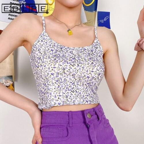 Unif Sweet Pruple Little Flowers Print Romantic Girls Corset Top Y2k Accessories Crop Tops Women Harajuku E Girl Tops for Women