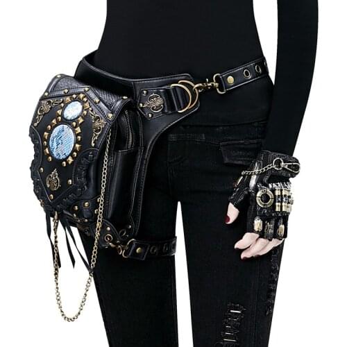 Vintage Steampunk Bag Steam Punk Retro Rock Gothic Retro Bag Goth Shoulder Waist Bags Packs Victorian Style Women Men Leg Bag Q4