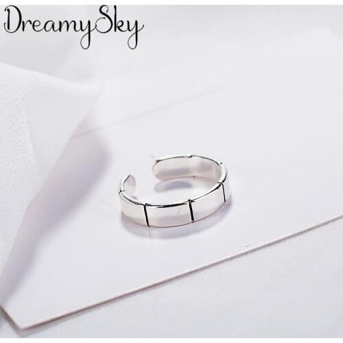 DreamySky Boho Style Silver Color Smooth Rings For Women Lady Girls Opening Rings Party Gifts Anillos 2019