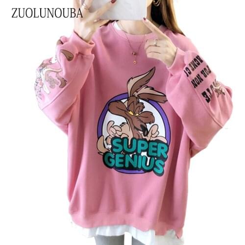 2020 Autumn New Ins Version Loose Casual Ladies Pullover Shirt All-match Casual Loose Cartoon Letter Printing Women Sweatshirt