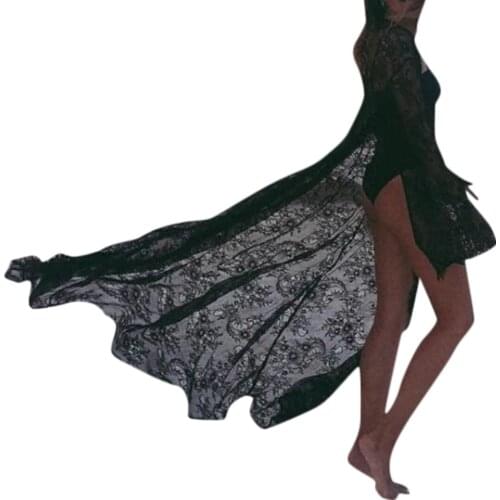 Women Beach Dress Swimwear Lace Chiffon Crochet Bikini Cover Up Bathing Suit Pareo Shawl Beach Pareos De Playa Mujer Z0123